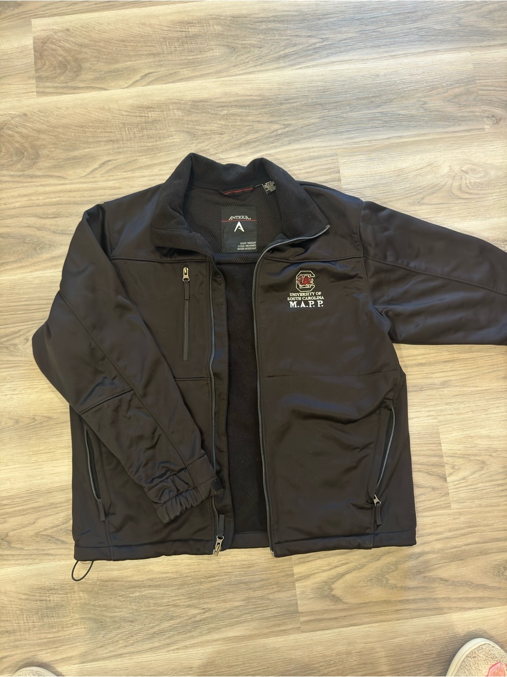 Gamecocks USC Antigua Black Lightweight Softshell Jacket